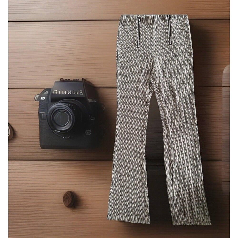 Steve Madden Ribbed Y2K Herringbone Pull On Pants M‎ Old Money Comfort Classic